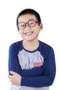 Cute boy with casual clothes and glasses Royalty Free Stock Photo