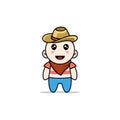 Cute boy character wearing cowboy costume Royalty Free Stock Photo
