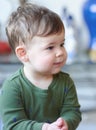 cute boy clapping his hands at home Royalty Free Stock Photo