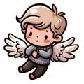 Cute Boy Cupid clipart vintage color style for valentines day