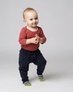 Cute boy dancing clapping Royalty Free Stock Photo