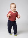 Cute boy dancing clapping Royalty Free Stock Photo