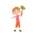 Cute Boy Does Not Want to Eat Carrot, Child Does Not Like Vegetables Vector Illustration Vector Illustration Royalty Free Stock Photo