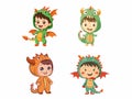 Cute Boy in Dragon Costume Royalty Free Stock Photo