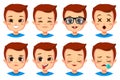 cute boy facial expression set Royalty Free Stock Photo