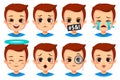 cute boy facial expression set Royalty Free Stock Photo