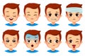 cute boy facial expression set Royalty Free Stock Photo