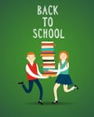 Cute boy and girl with books Royalty Free Stock Photo