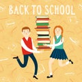 Cute boy and girl with books Royalty Free Stock Photo