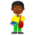 Cute boy go to school Royalty Free Stock Photo