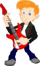 Cute boy guitar player Royalty Free Stock Photo