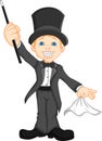 Cute boy magician cartoon