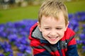 Cute boy outdoor at a spring time Royalty Free Stock Photo