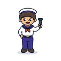 Cute boy with ship sailor costume mascot design