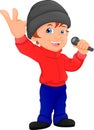 Cute boy singing Royalty Free Stock Photo