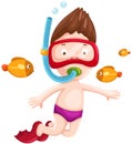 Cute boy snorkeling Royalty Free Stock Photo