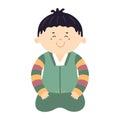 Cute boy in traditional Korean clothes hanbok character illustration. Royalty Free Stock Photo
