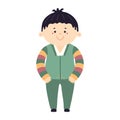 Cute boy in traditional Korean clothes hanbok character illustration. Royalty Free Stock Photo