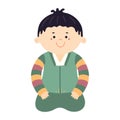 Cute boy in traditional Korean clothes hanbok character illustration. Royalty Free Stock Photo