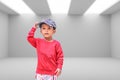 A cute boy wearing a nice cap and t-shirt Royalty Free Stock Photo