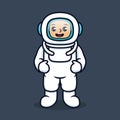 Cute boy with white astronaut costume mascot design