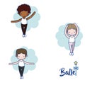 Cute boys ballet dancers cartoons