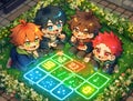 Cute Boys Playing Interactive Game