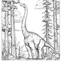 Cute Brachiosaurus in a Towering Forest Scene Royalty Free Stock Photo