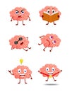 Cute Brain cartoon collection set