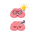 Cute brain idea icon