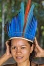 Cute Brazilian indian woman from tribe in Amazon, Brazil Royalty Free Stock Photo