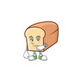 Cute bread isolated of cartoon character waiting.