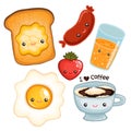 Cute breakfast food. vector image