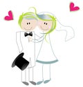 Cute bride and groom Royalty Free Stock Photo