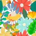 Cute bright floral pattern with mess of flowers Royalty Free Stock Photo