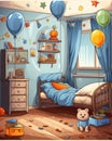 Cute bright little boy room