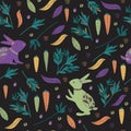 Colorful adorable carrot pattern