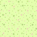 Cute Bright Spring Flower Seamless Pattern Decoration with Confetti Royalty Free Stock Photo