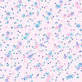 Cute Bright Spring Flower Seamless Pattern Decoration with Confetti Royalty Free Stock Photo