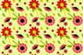 Cute bright sunflower seamless pattern