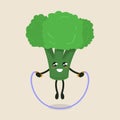 Cute broccoli healthy vegetable mascot design