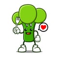 Cute broccoli cartoon mascot character Royalty Free Stock Photo