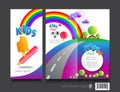 Cute brochure template design. Kids concept