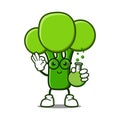 Cute brocolli cartoon mascot character