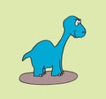 Cute brontosaurus hand drawn