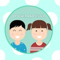 Cute Brother and Sister Cartoon icons