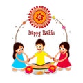 Cute Brother and Sisters for Raksha Bandhan. Royalty Free Stock Photo