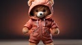 cute brown bear in fashion sweatsuit. generative ai Royalty Free Stock Photo