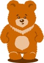 Cute Brown Bear Vector Isolated