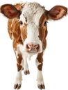 Cute Brown Cow with White Spots Royalty Free Stock Photo